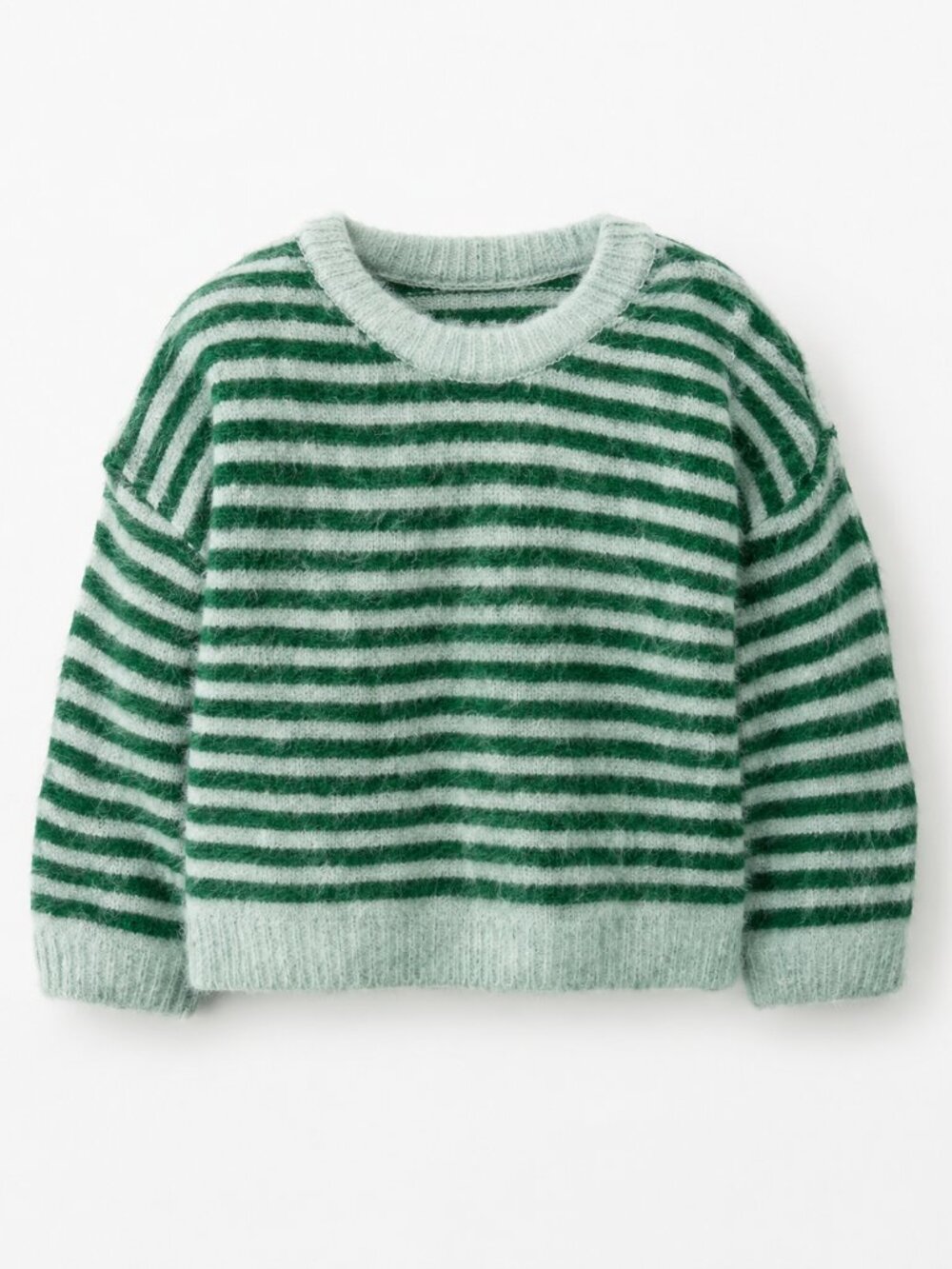 Hanna Anderson Baby Pullover Sweater in  Green Melange Stripe Size 3-6M
